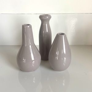 Set of three ceramics small vases